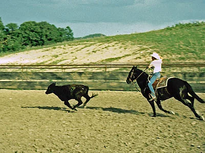 South Dakota Whitewood Creek Ranch Cowboy wirft Lasso