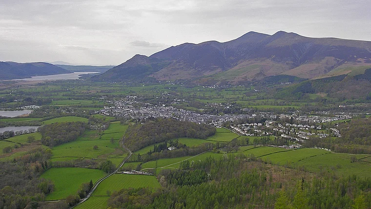 Lake District Cerwentwater Keswick Totale von oben
