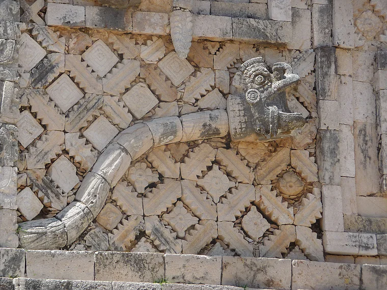 Mexiko Uxmal gefiederte Schlange