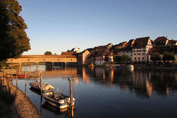 Diessenhofen Rheinbrücke Abendlicht