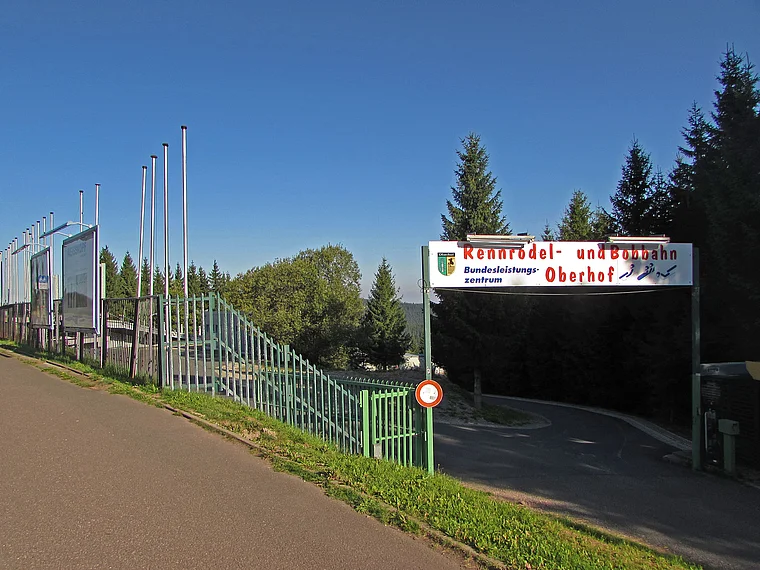 Oberhof Rennrodelbahn Einfahrt