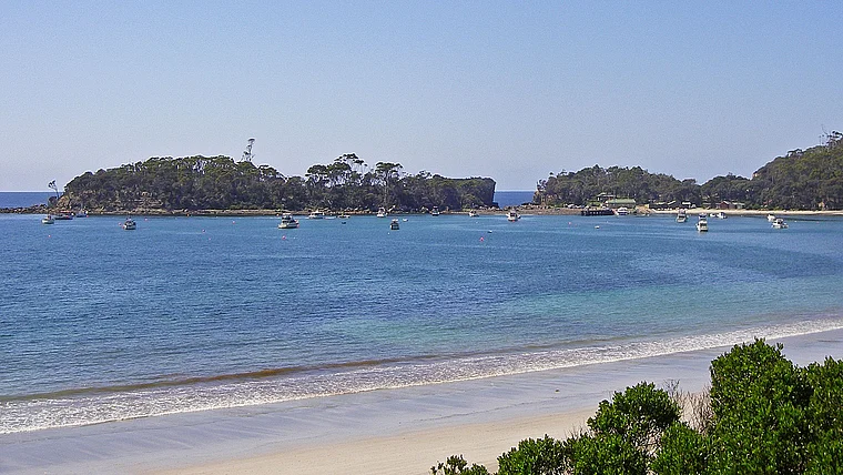 Tasmanien Port Arthur Bucht mit Yachten