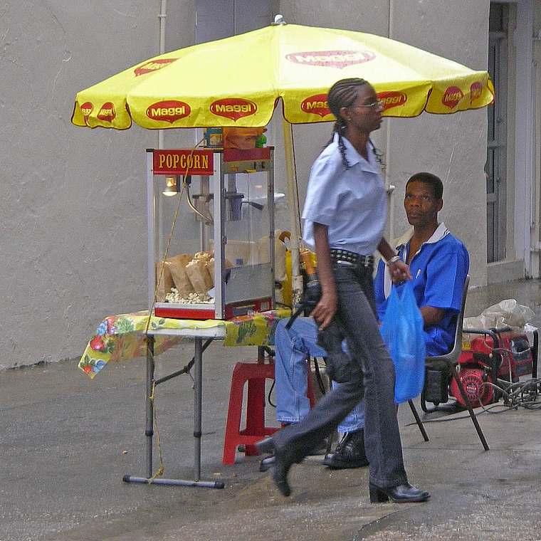 Barbados Bridgetown Popcorn Stand Maggi Sonnenschirm