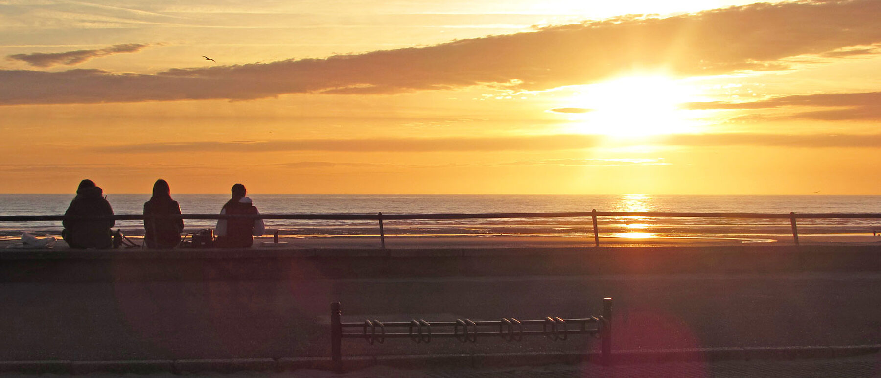 Opalküste Le Touquet Strand Sonnenuntergang