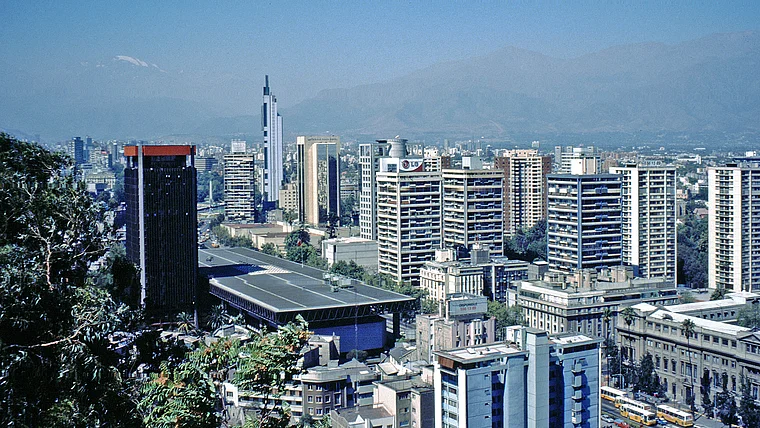 Chile Santiago Totale von oben