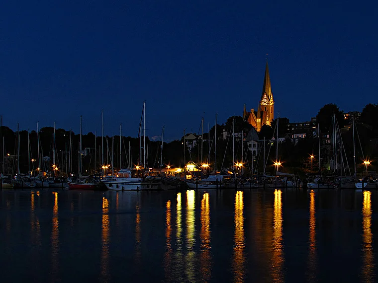 Flensburg Hafen Nachtaufnahme