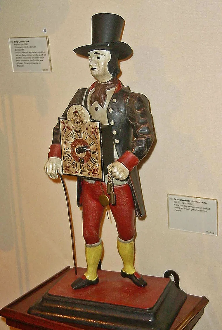 Zürich Uhrenmuseum Beyer Skulptur Uhrenverkäufer