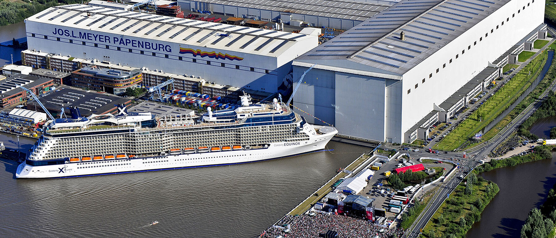 Papenburg Meyer Werft aus der Luft