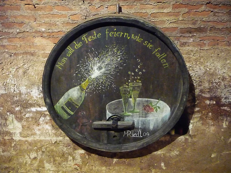 Weinviertel Sektkellerei Schlumberger historische Werbung