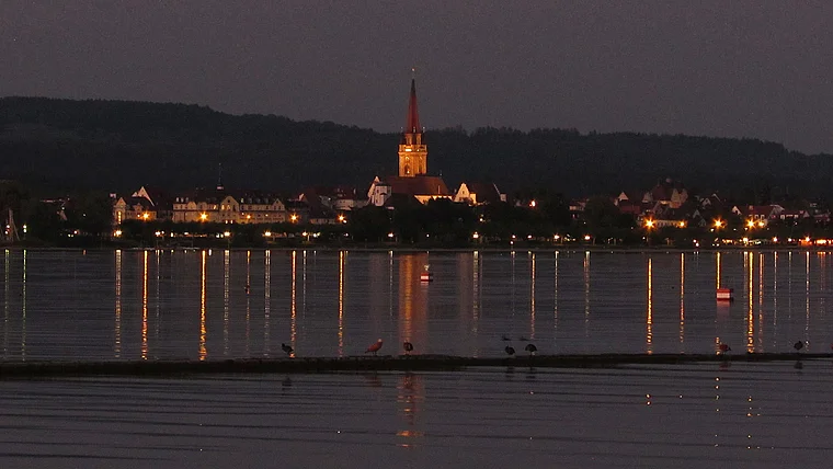Radolfzell von fern Nachtaufnahme
