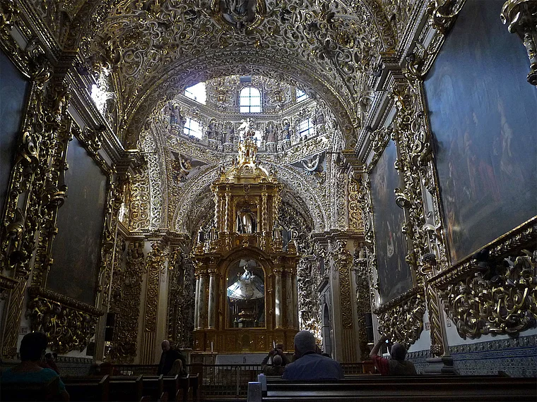 Mexiko Puebla Templo de Santo Domingo Rosenkranzkapelle innen