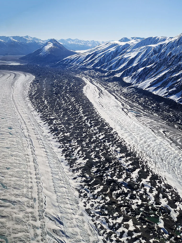 Yukon Kluane National Park Rundflug Kaskalwulsh Moräne