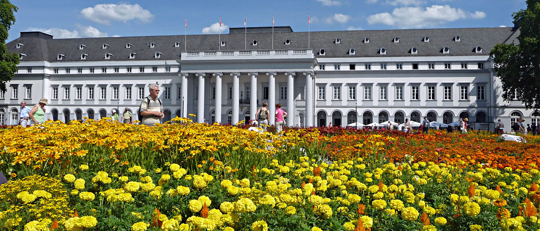 Koblenz Schloss Bundesgartenschau Studentenblumen