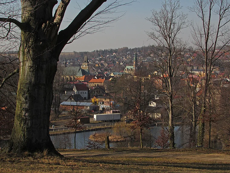 Friedland Frydlant Aussicht vom Schloss
