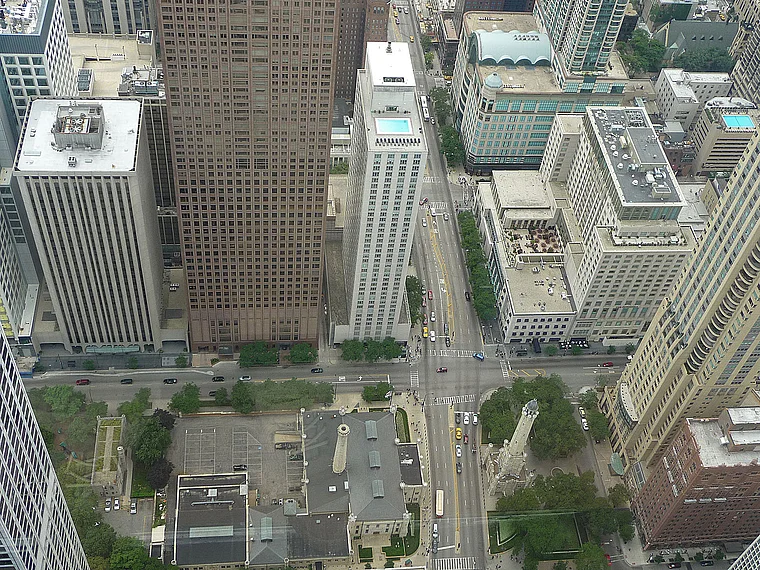 Chicago Hancock Tower Blick nach unten