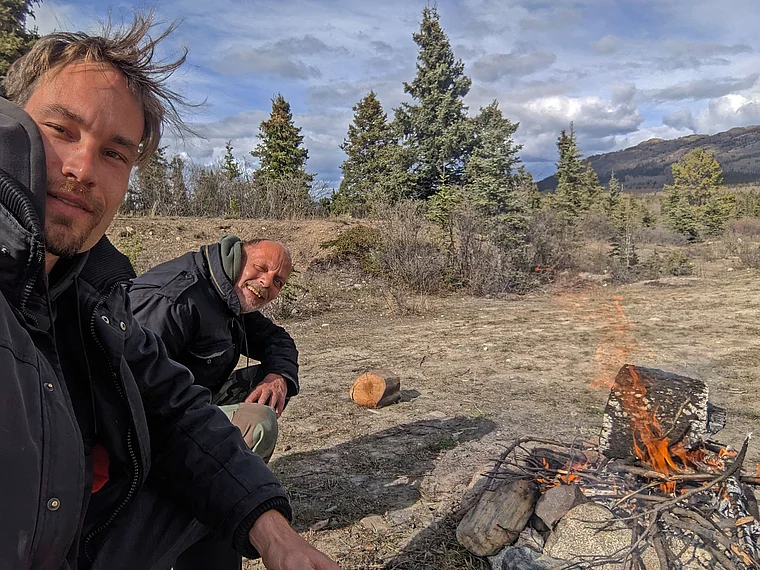 Yukon Fish Lake Lagerfeuer