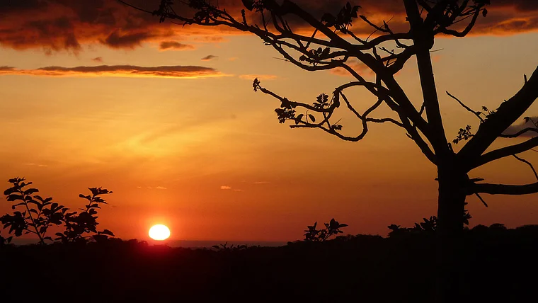 Costa Rica Hazienda Guachipelin Sonnenuntergang