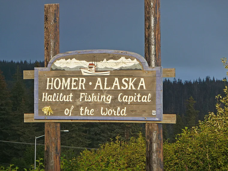 Alaska Schild Homer Halibut Fishing Capital of the World