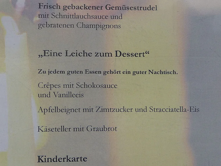 Vulkaneifel Hillesheim Krimi Hotel Krimidinner Speisekarte
