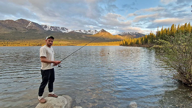 Kanada British Columbia Atlin Palmer Lake Angeln
