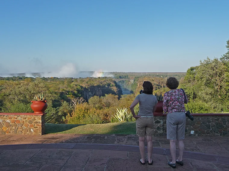 Victoria Falls Hotel Ausblick auf Wasserfall