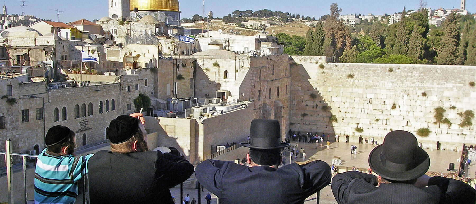 Jerusalem orthodoxe Juden Blick auf Klagemauer