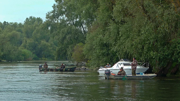 Rumänien Donau Delta Fischerboote