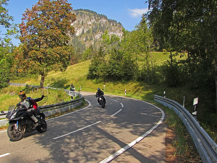 Deutsche Alpenstraße Motorradfahrer