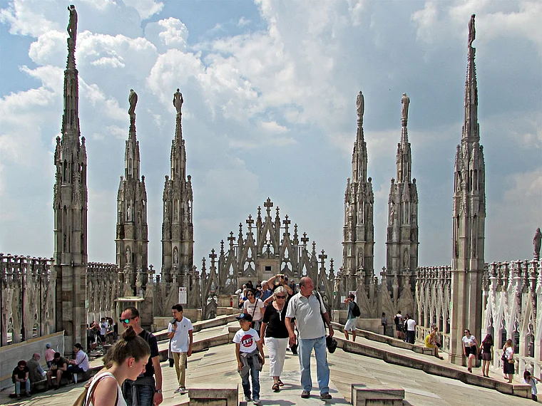 Mailand Dom Menschen auf dem Dach