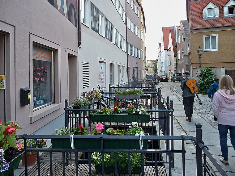 Augsburg Lechviertel Blumenkästen