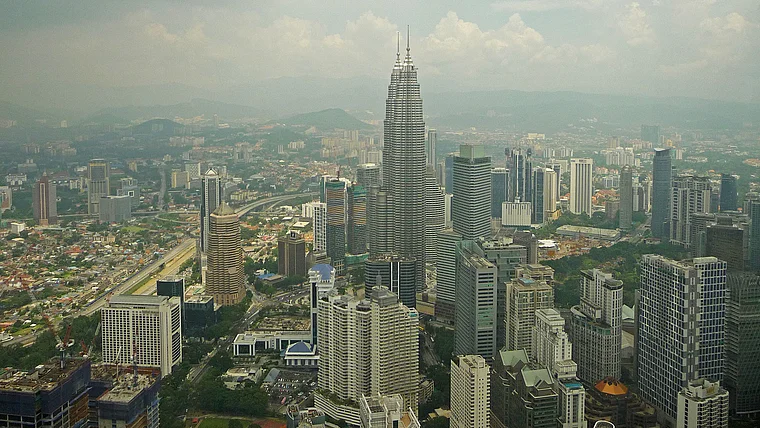 Kuala Lumpur Petronas Towers Blick vom Fernsehturm