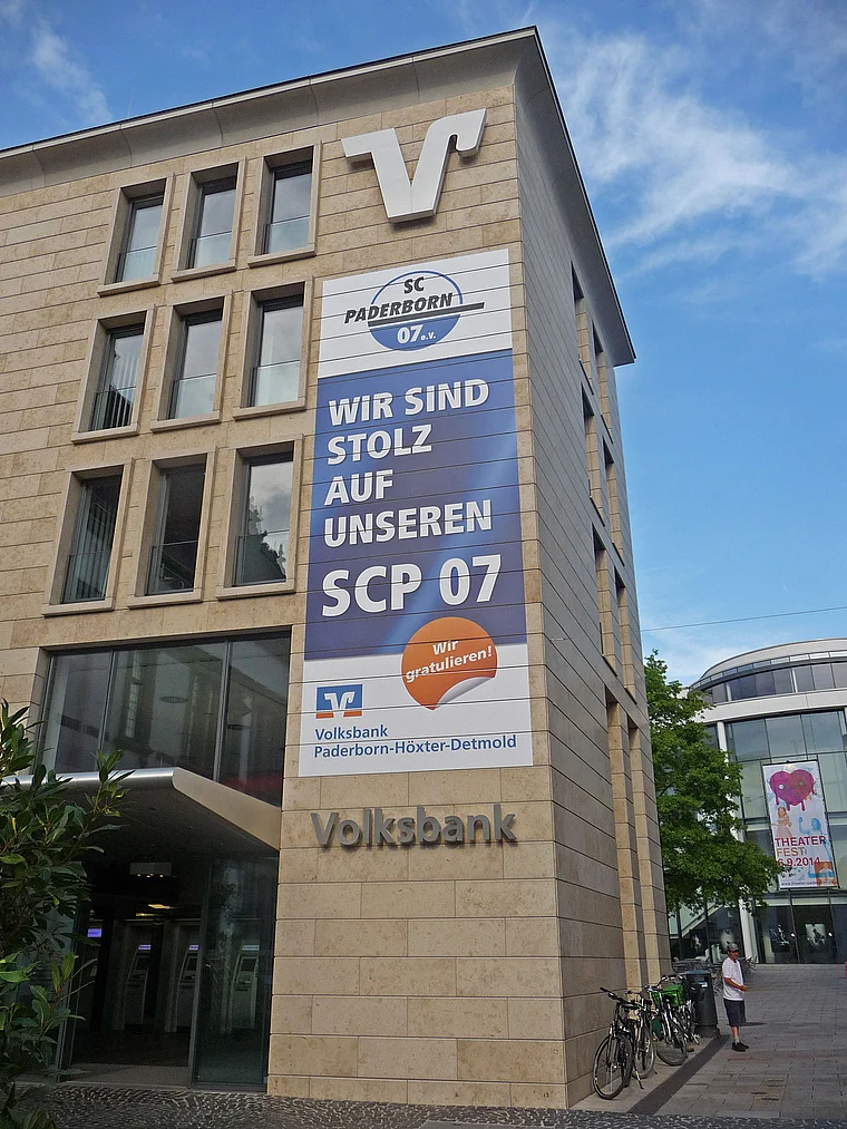 Paderborn Volksbank Transparent Fußball
