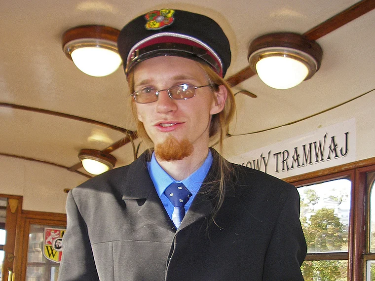 Breslau historische Tram Schaffner
