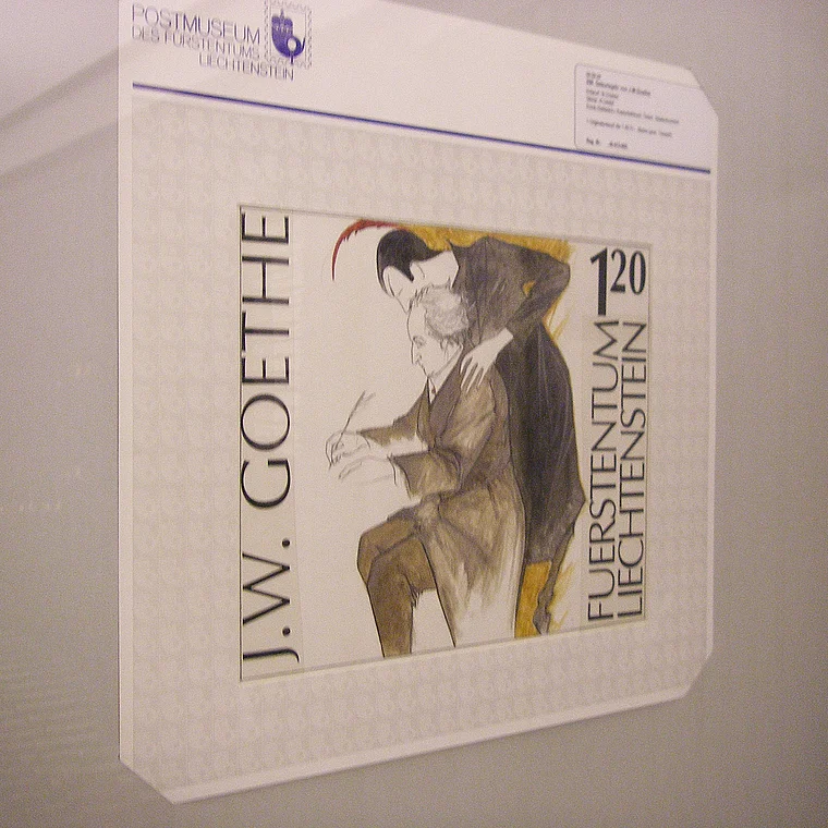 Liechtenstein Vaduz Postmuseum Briefmarke mit Goethe