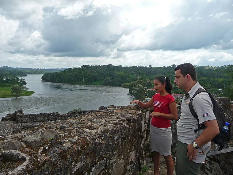Nicaragua El Castillo Blick von der Festung zum Rio San Juan