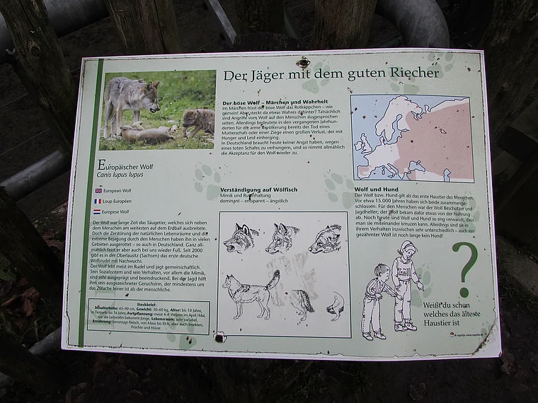 Wildpark Knüll Schautafel Wölfe