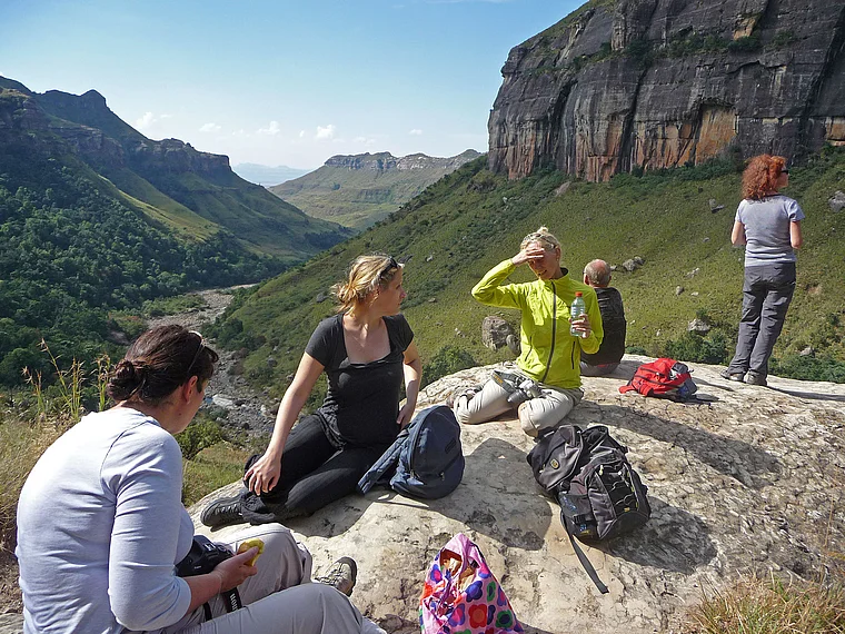 Drakensberge Südafrika Wanderung Rast