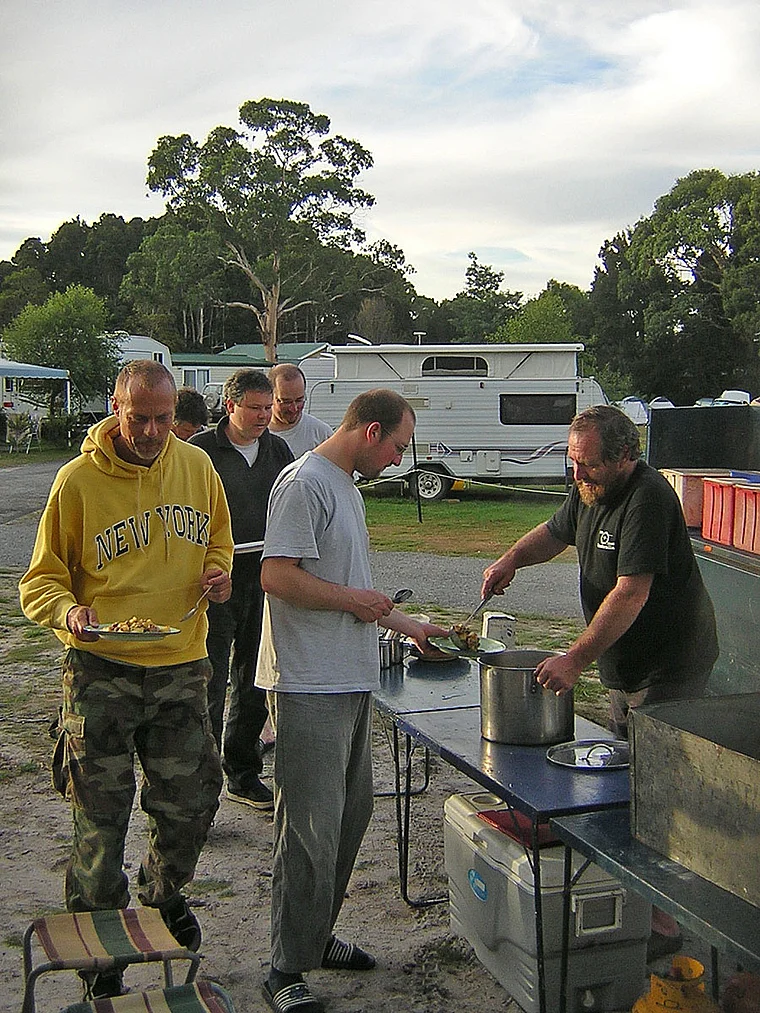 Tasmanien Motorradtour Essensverteilung