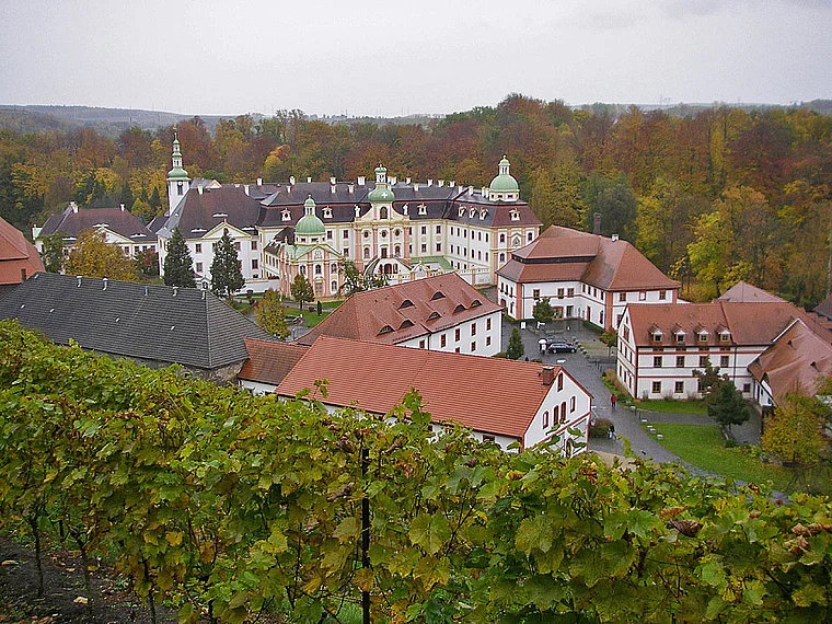 Ostritz Kloster St. Marienthal Totale mit Weinberg Herbst
