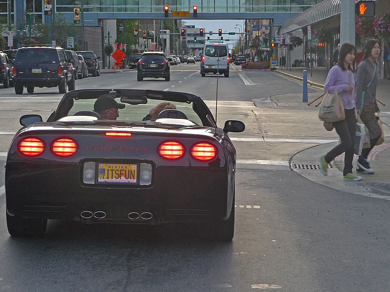 Alaska Anchorage Corvette Cabrio Kennzeichen It's Fun